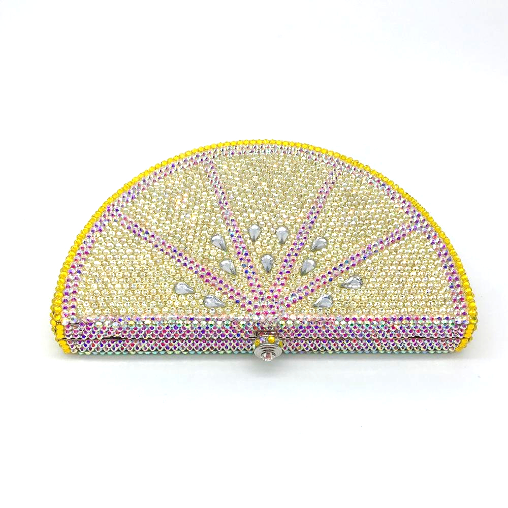 2020 New Lemon Shape Evening Clutches Rhinestone Diamond Party Purse Luxury Half-Circle Crystal Clutch Bags Party Clutches 2020 New Lemon Shape Evening Clutches Rhinestone Diamond Party Purse Luxury Half-Circle Crystal Clutch Bags Party Clutches